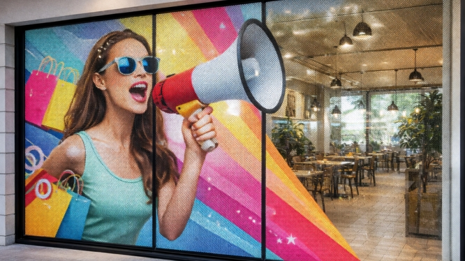 Publicidad en vidrieras: por qué el vinil microperforado es la mejor opción para campañas temporales