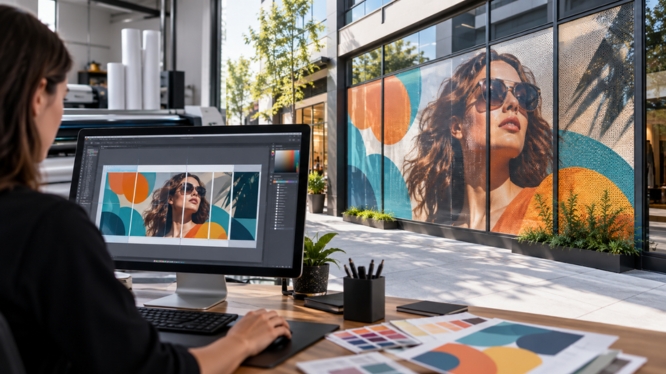 Cómo imprimir vinil microperforado correctamente: diseño, resolución y preparación del archivo para gran formato